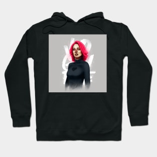 Woman with pink hair Hoodie